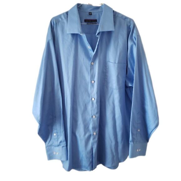 Geoffrey Beene Classic Fit No Iron Men's Blue Long Sleeve Button Down Shirt - Picture 1 of 4